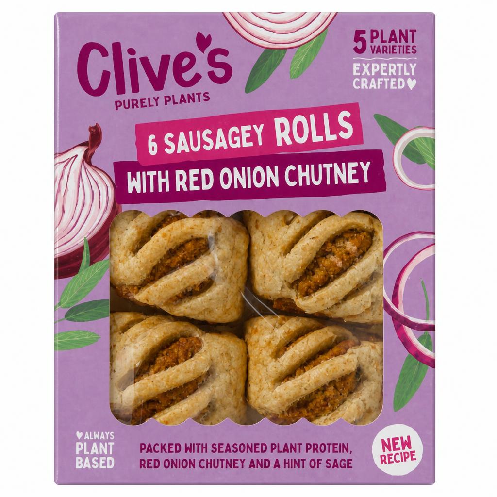 Clive's 6 Sausagey Rolls with Red Onion Chutney
