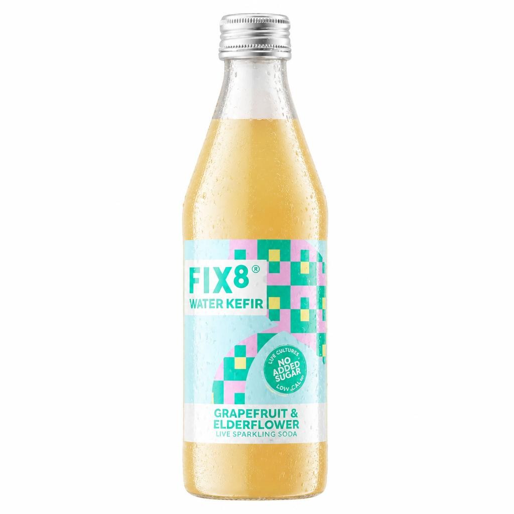 FIX8 Water Kefir Grapefruit & Elderflower Sparkling Soda