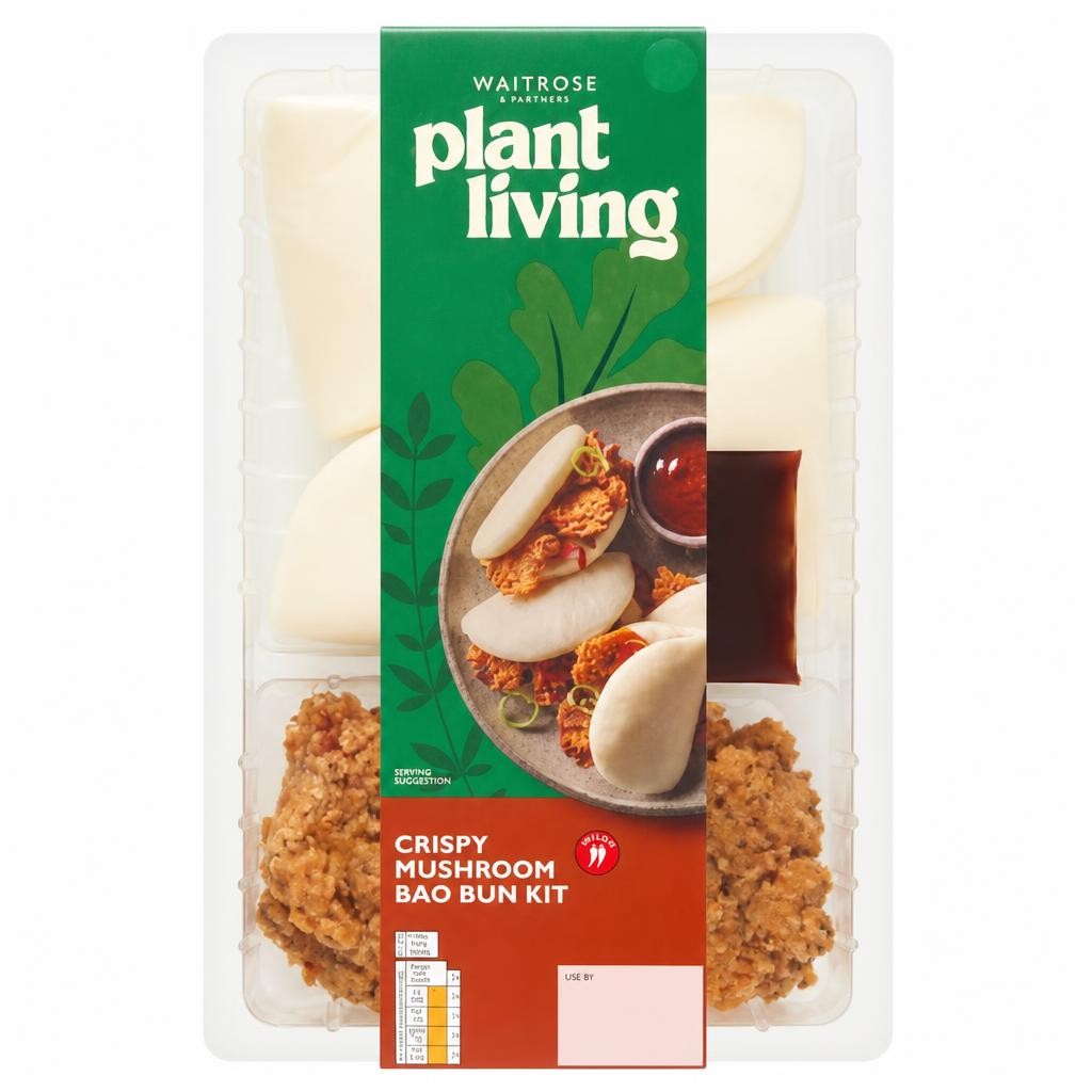 Waitrose Plant Living Crispy Mushroom Bao Bun Kit