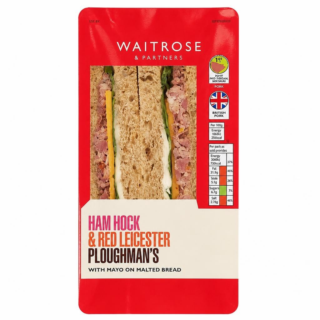 Waitrose Ham Hock & Red Leicester Ploughman's Sandwich