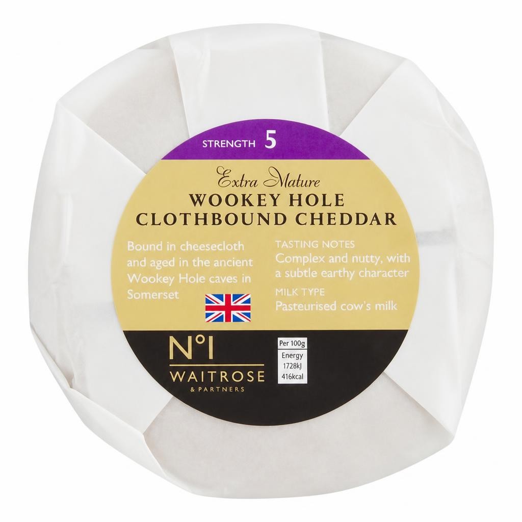 No. 1 Wookey Hole Extra Mature Cheddar Cheese Strength 5