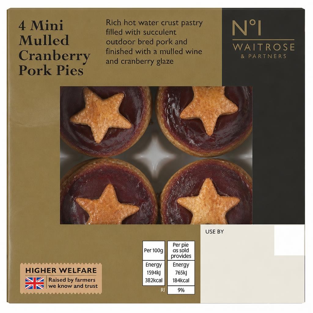 No.1 4 Mini Mulled Cranberry Pork pies