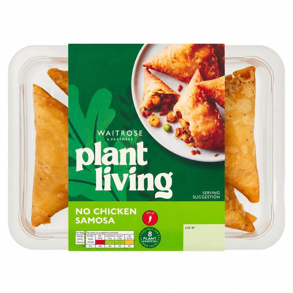 Waitrose PlantLiving No Chicken Vegetarian Samosa