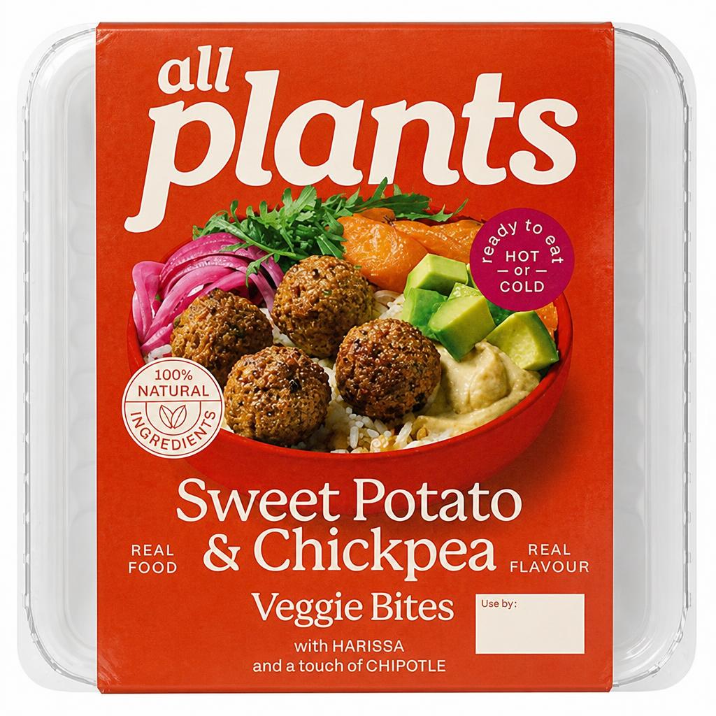 All Plants Sweet Potato & Chickpea- Veggie Bites