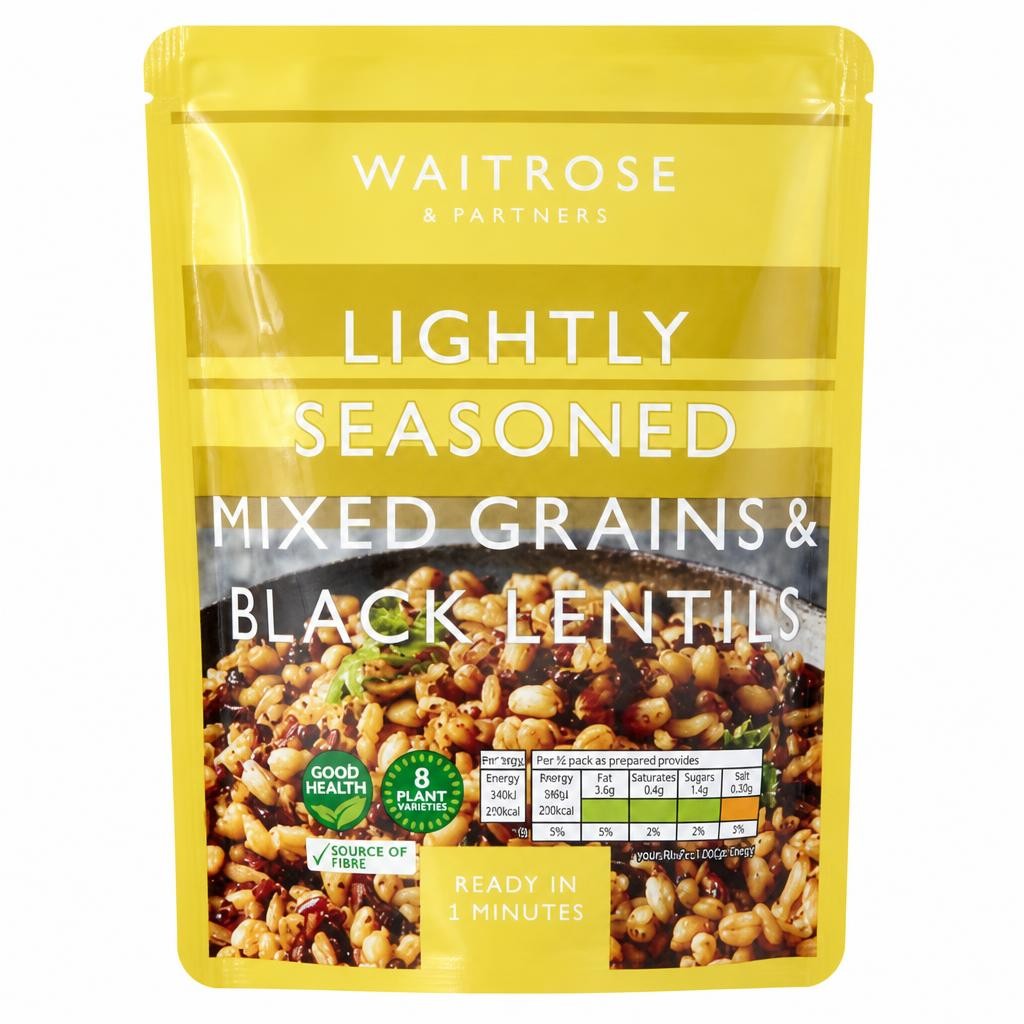 Waitrose Lightly Seasoned Mixed Grains & Black Lentills