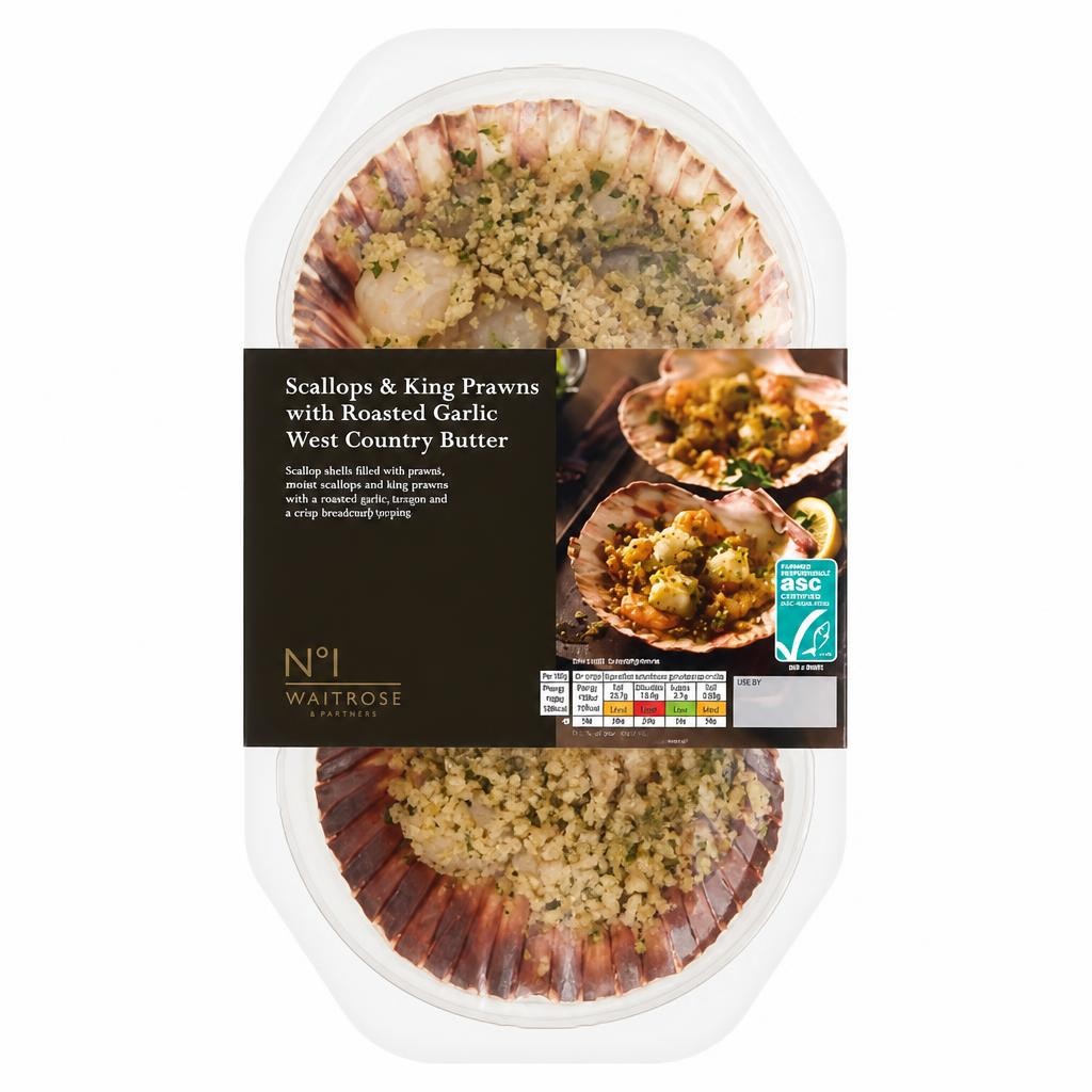 No.1 Scallops & King Prawns Roasted Garlic Butter