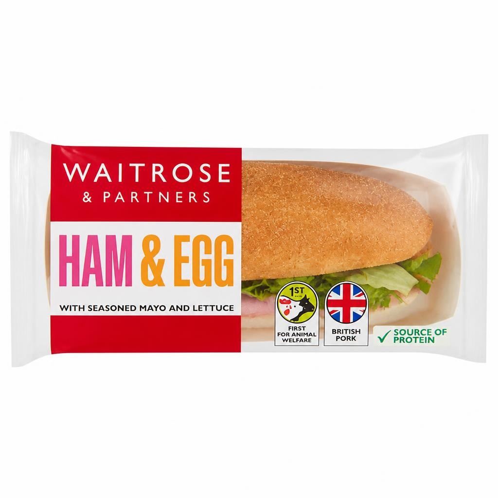Waitrose Ham & Egg Sub Roll