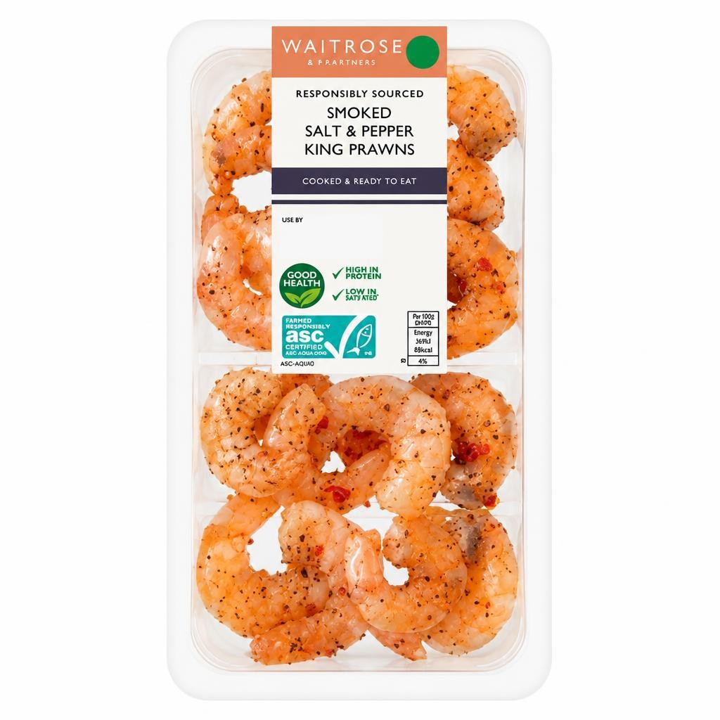 Waitrose Smoked & Salt Pepper King Prawns