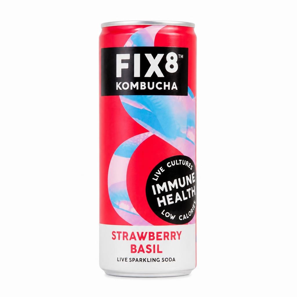 Fix8 Kombucha Strawberry Basil Multipack 4x250ml