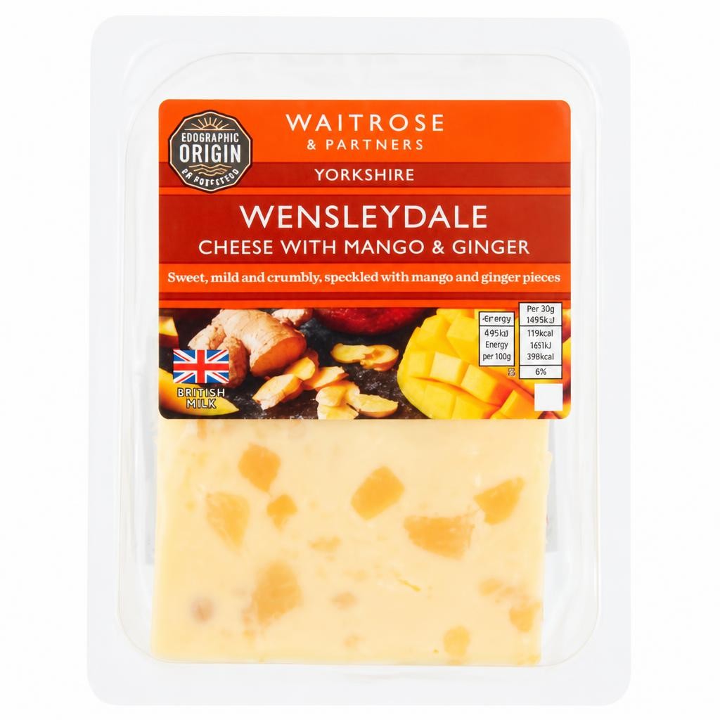 Waitrose Yorkshire Wensleydale Cheese with Mango & Ginger Strength 2