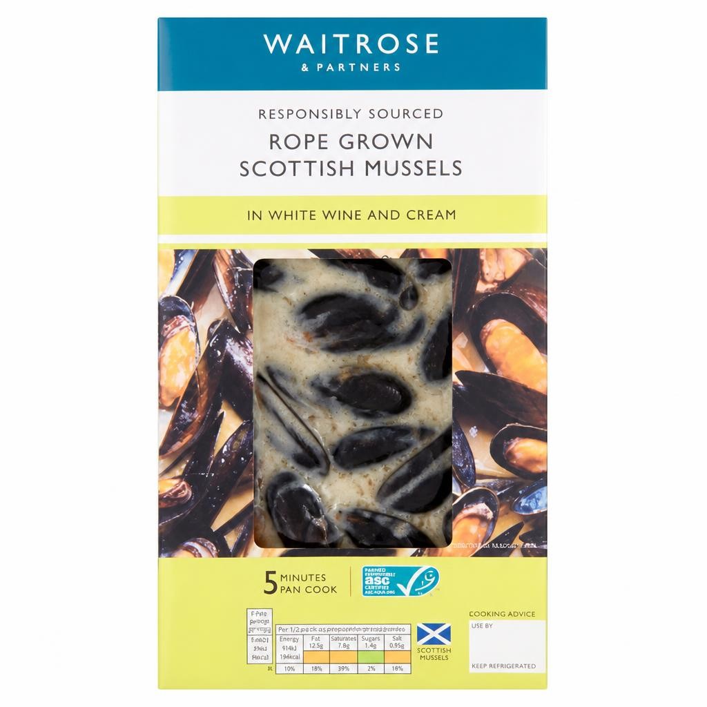 Waitrose Rope Grown Scottish Mussels in White Wine & Cream