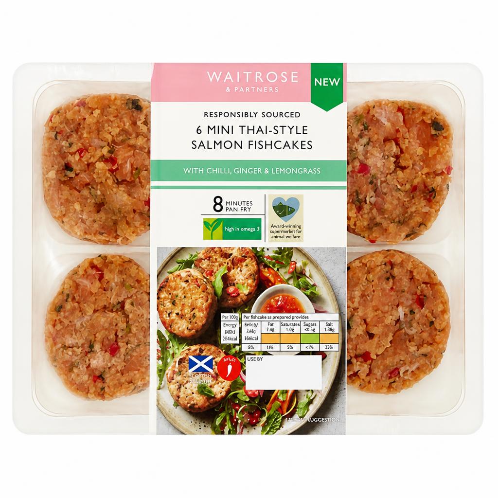 Waitrose 6 Mini Thai-Style Salmon Fishcakes