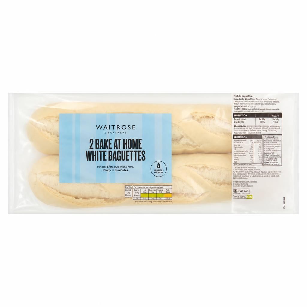 Waitrose 2 Bake at Home White Baguettes