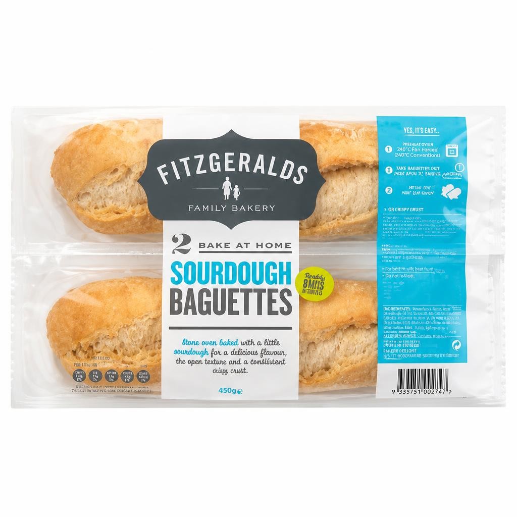 Fitzgeralds 2 Sourdough Baguettes