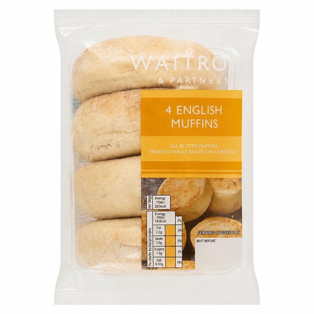 Waitrose 4 English Muffins