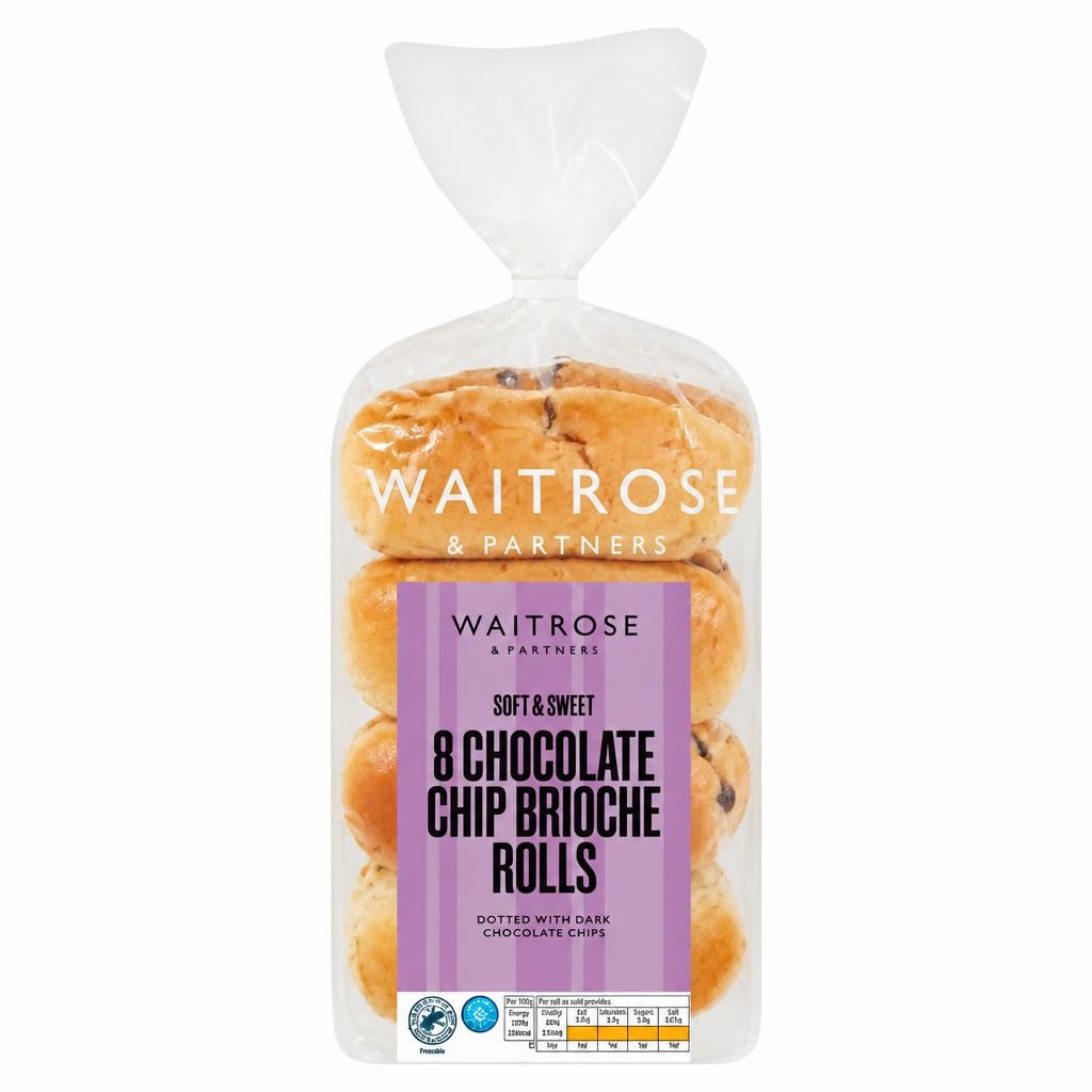 Waitrose 8 Chocolate Chip Brioche Rolls