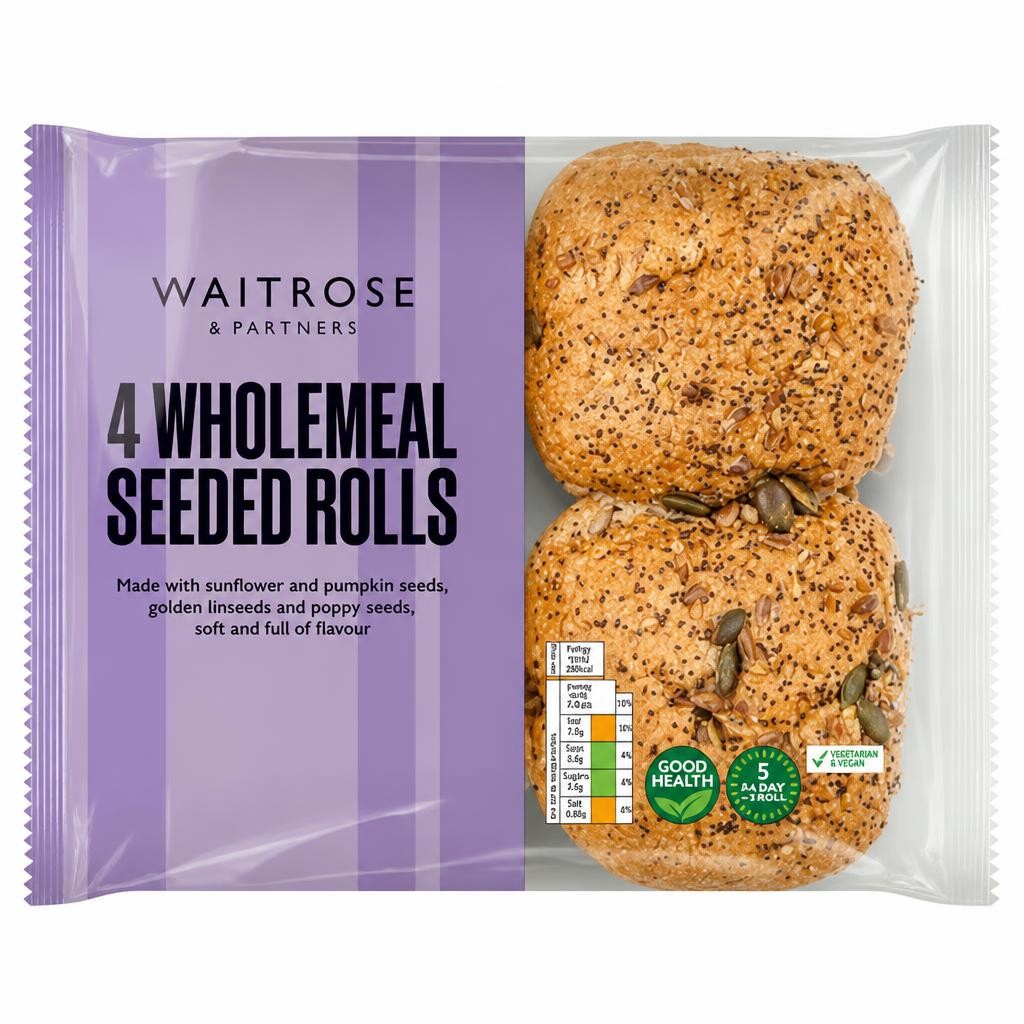 Waitrose 4 Wholemeal Seeded Rolls