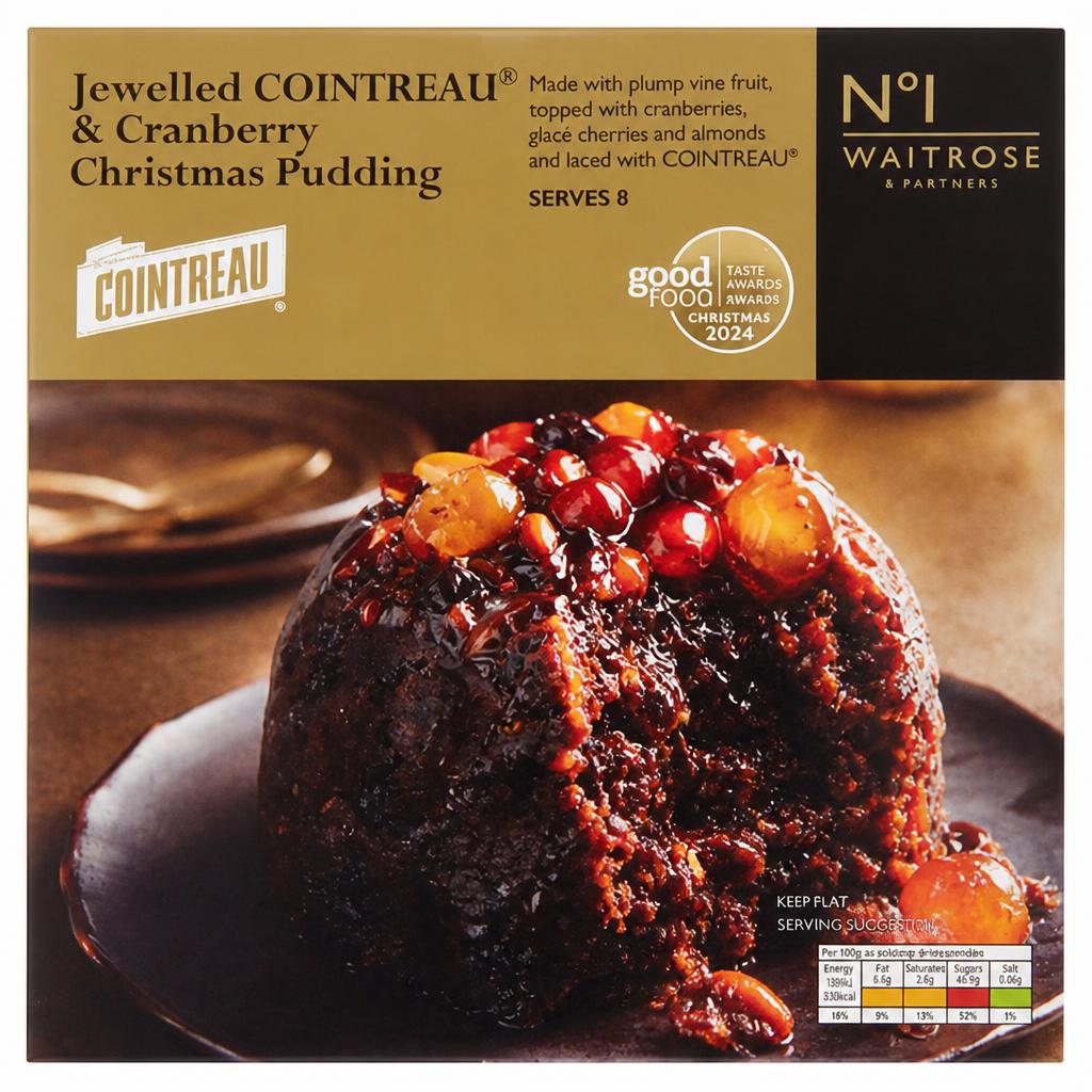 No.1 Jewelled Cointreau & Cranberry Christmas Pudding 800g
