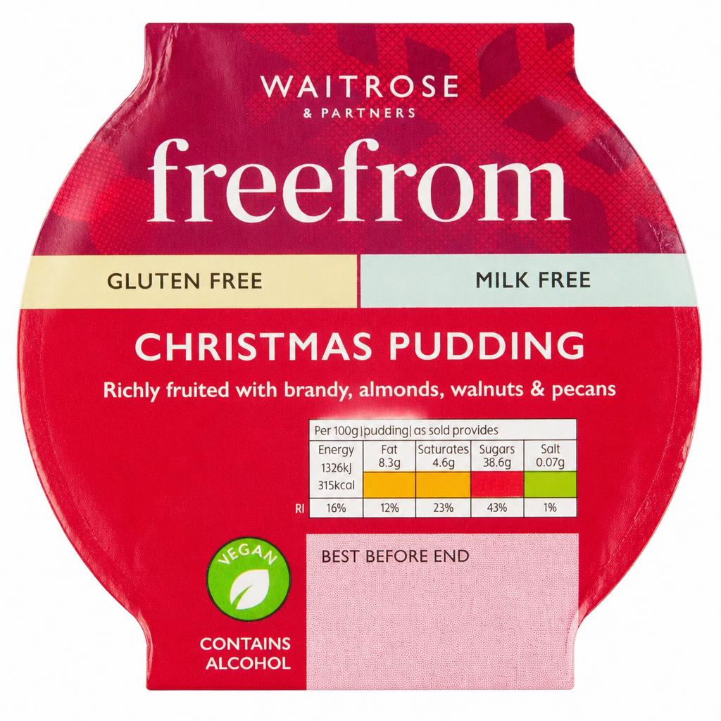Waitrose Free From Milk & Gluten Free Christmas Pudding