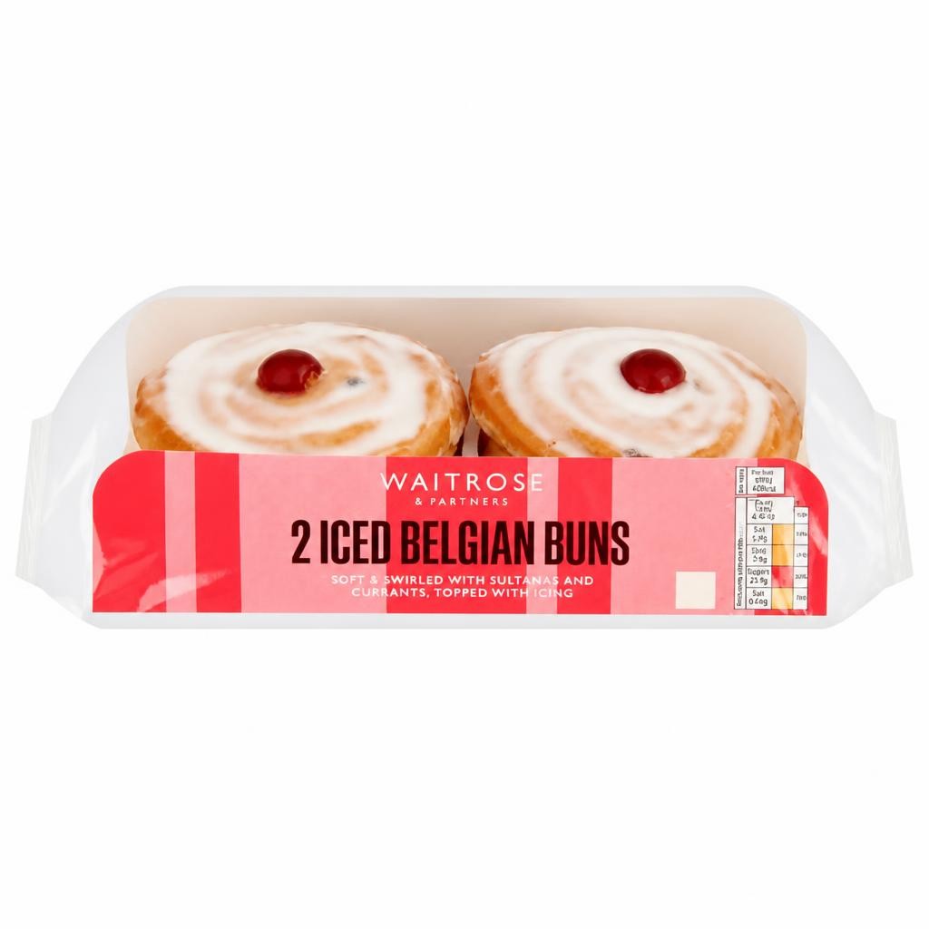 Waitrose 2 Iced Belgian Buns