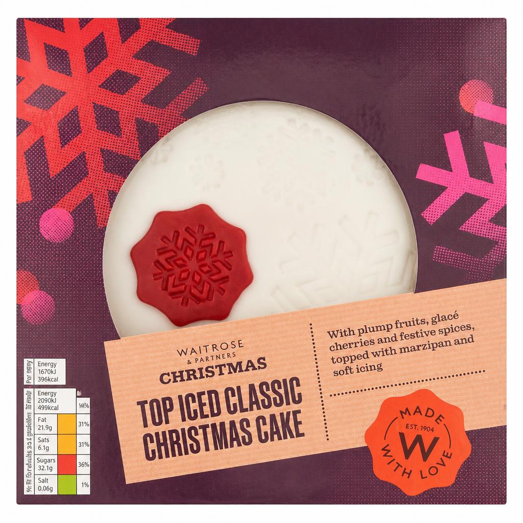 Waitrose Christmas Top Iced Classic Christmas Cake