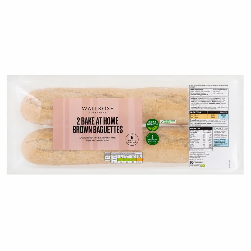 Waitrose 2 Bake at Home Brown Baguettes