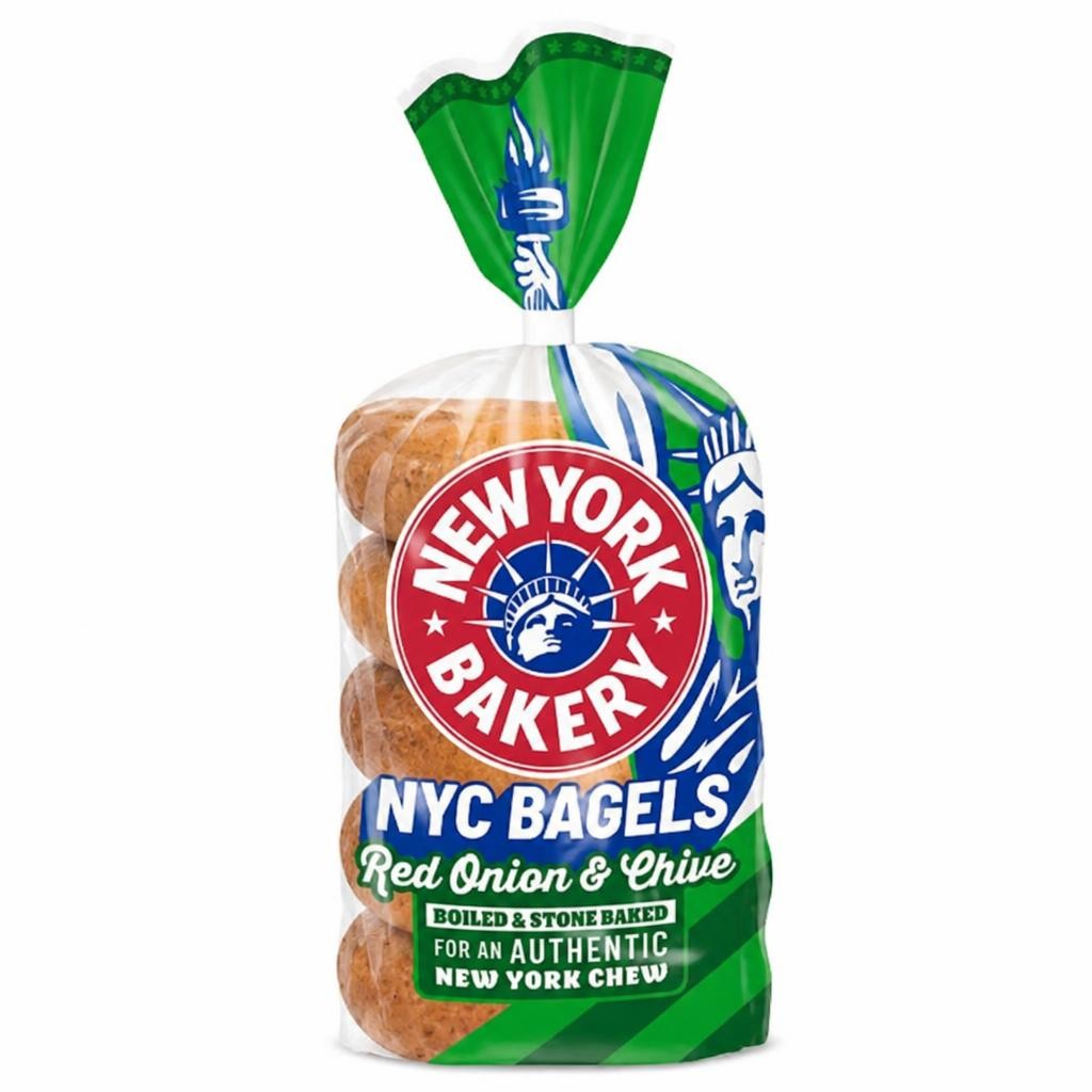 New York Bakery Red Onion & Chives Bagels