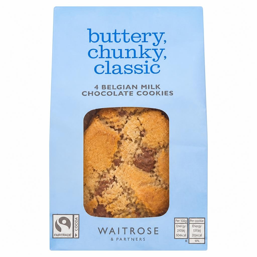 Waitrose 4 Belgian Milk Chocolate Cookies