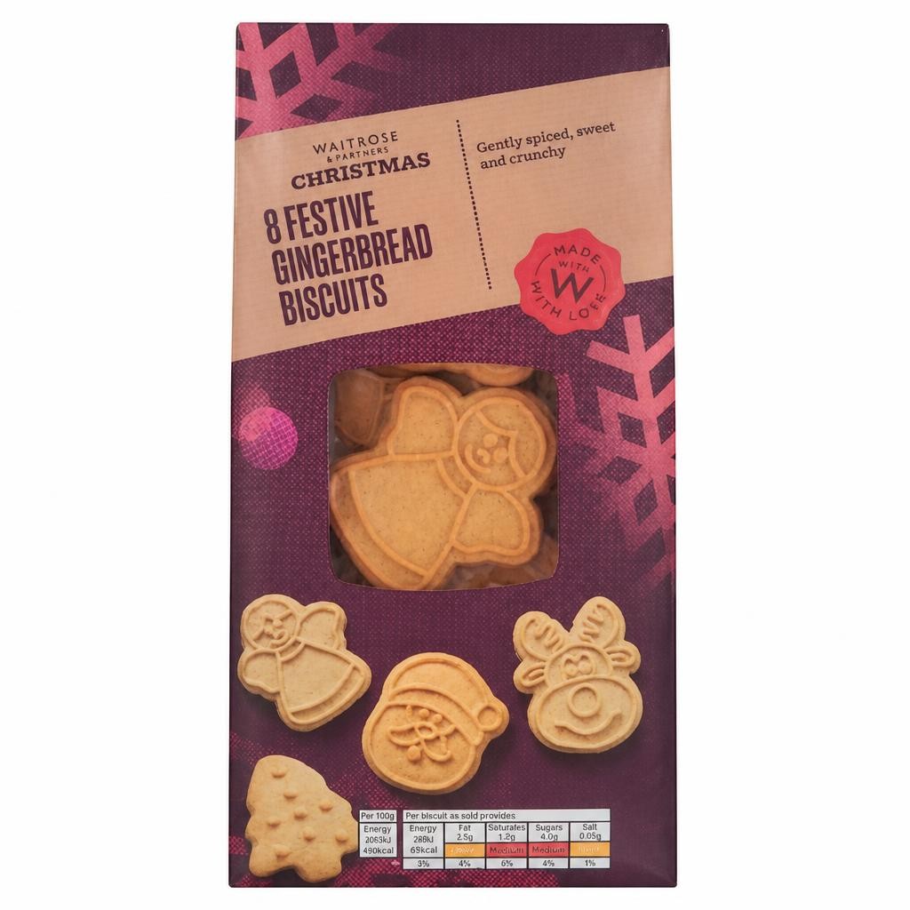 Waitrose Christmas 8 Festive Gingerbread Biscuits