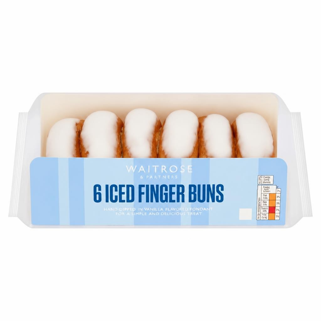 Waitrose 6 Iced Finger Buns