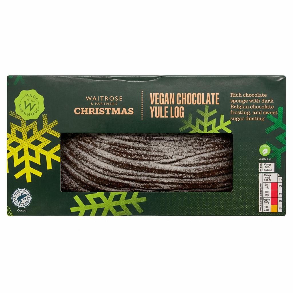 Waitrose Christmas Vegan Dark Chocolate Yule Log