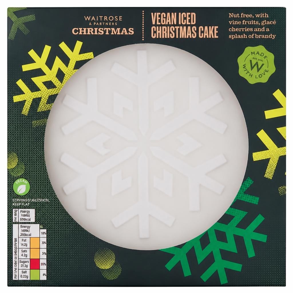 Waitrose Vegan Iced Christmas Cake