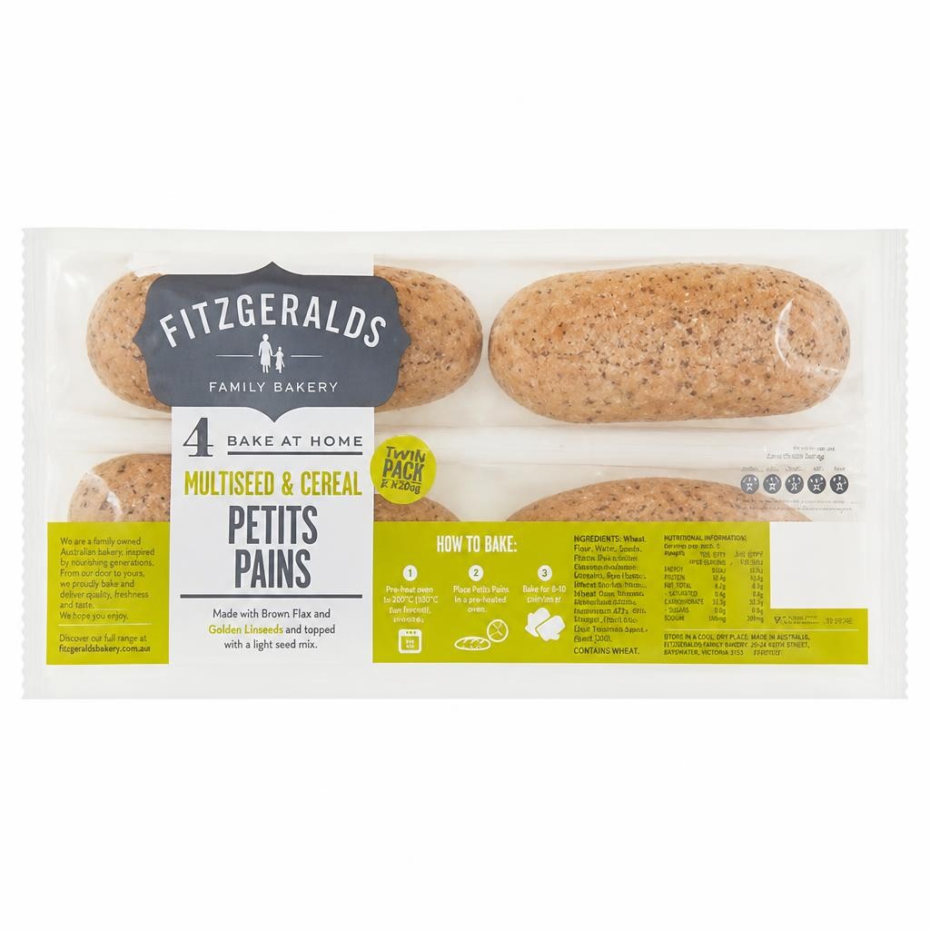 Fitzgeralds 4 Bake at Home Multiseed & Cereal Petits Pains