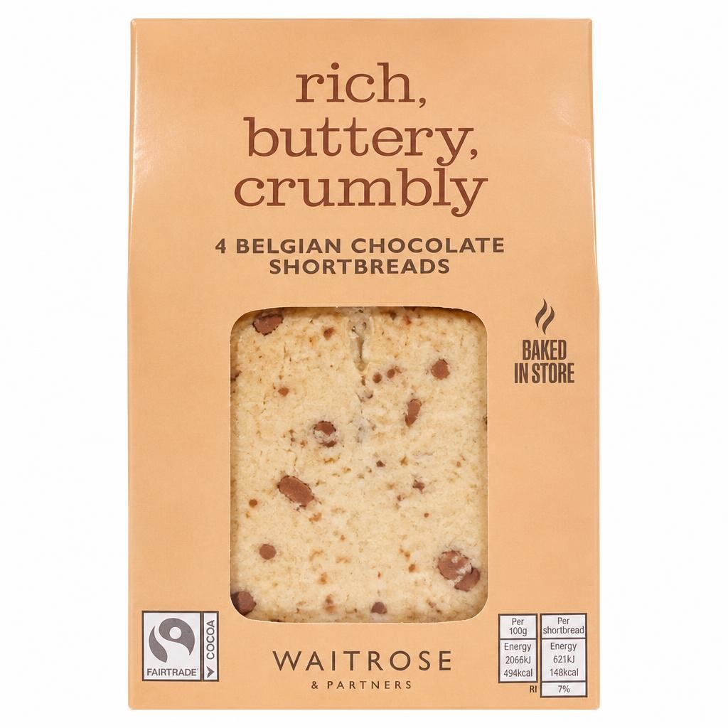 Waitrose 4 Belgian Chocolate Shortbreads