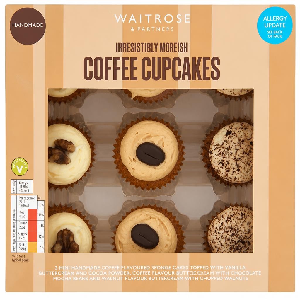 Waitrose 9 Mini Coffee Cupcakes
