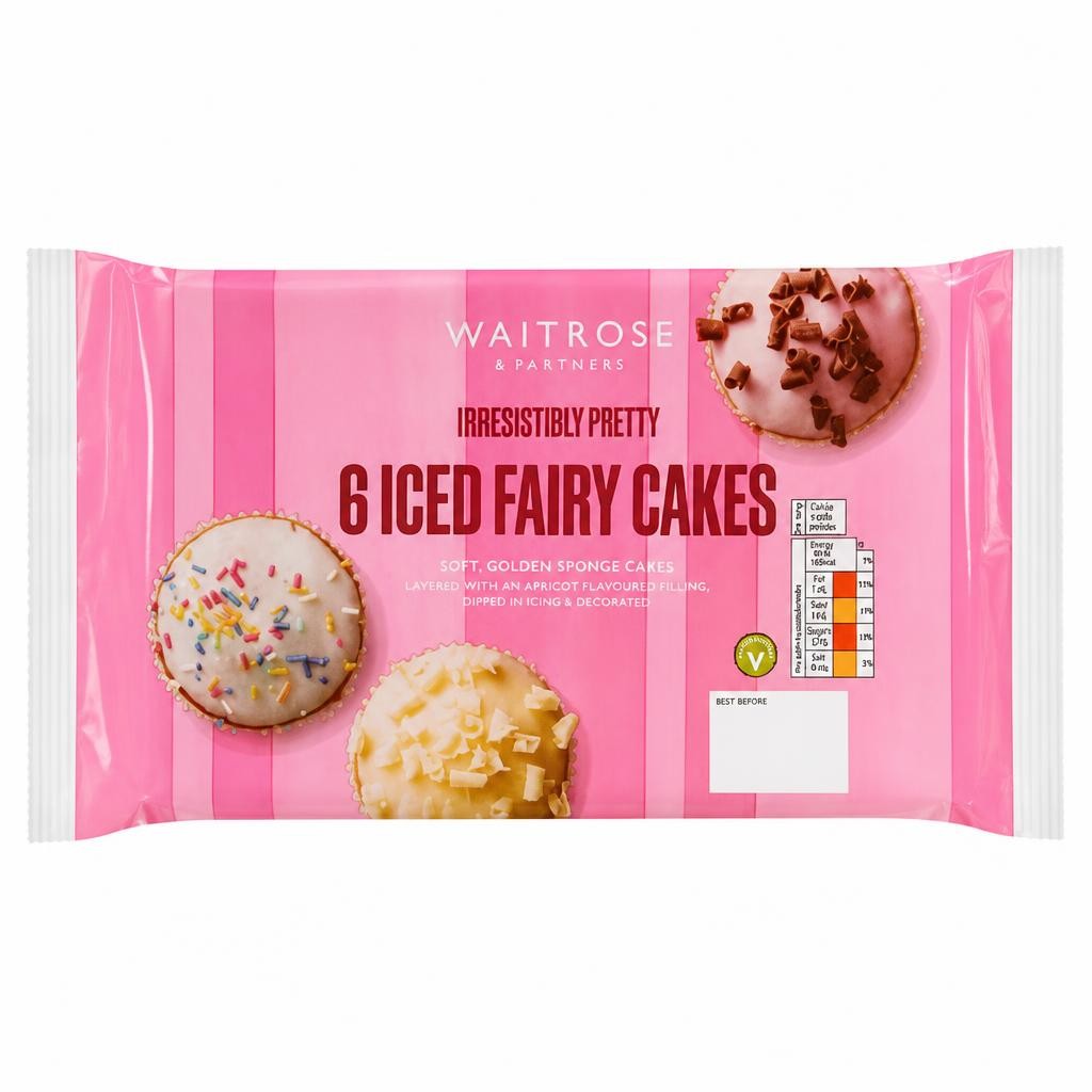 Waitrose 6 Iced Fairy Cakes