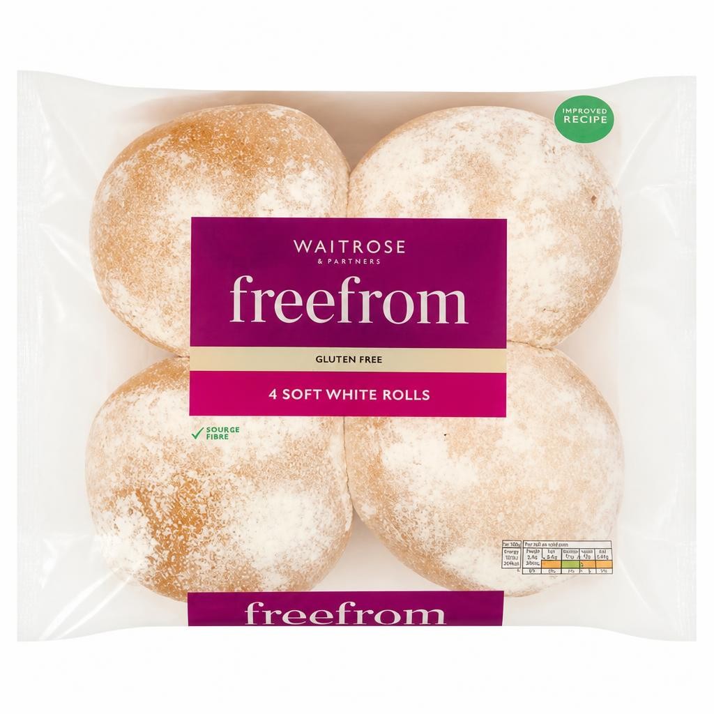 Waitrose Free From 4 Soft White Rolls