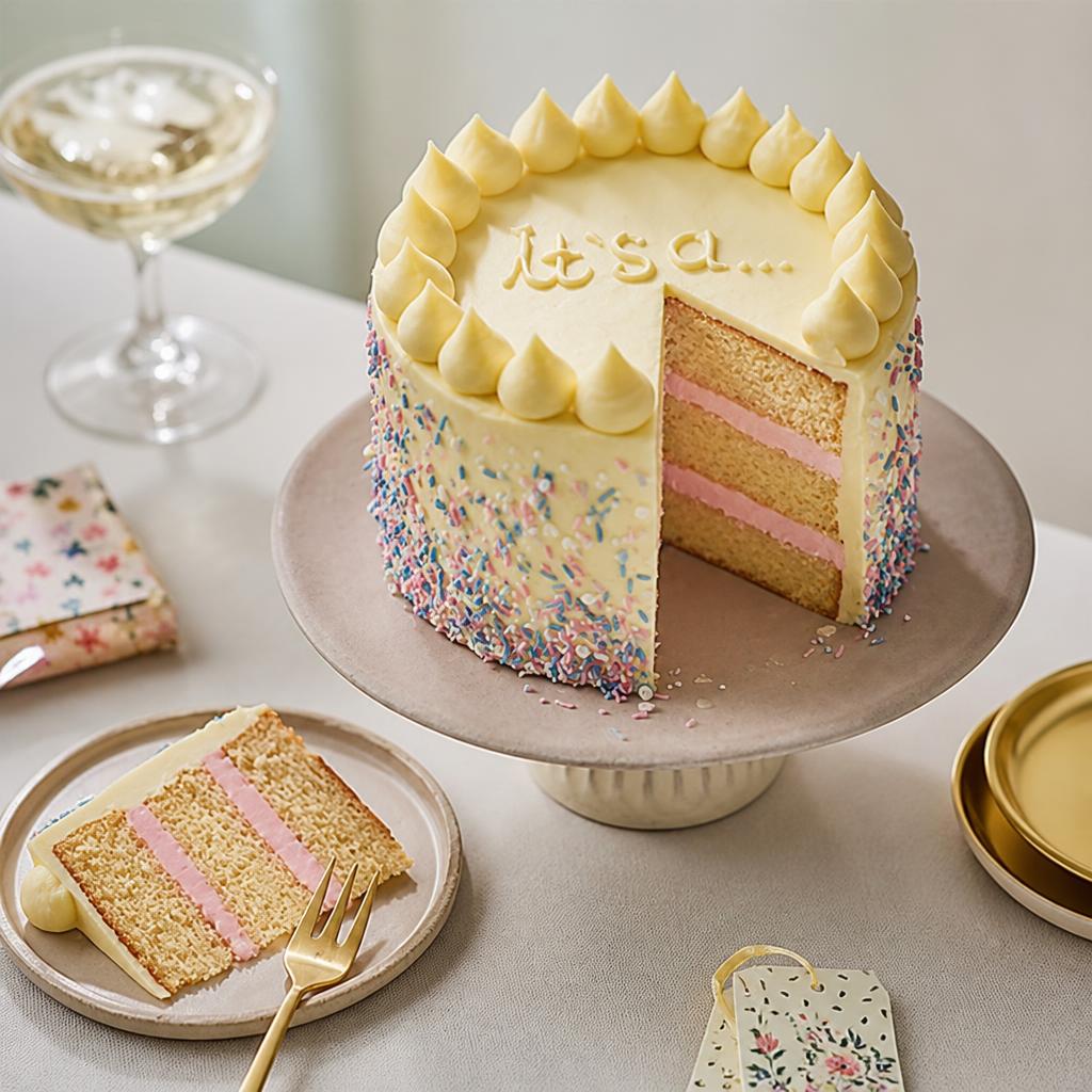 Pink Gender Reveal Cake