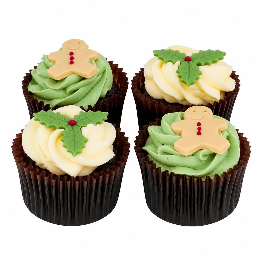 Buttercream Topped Christmas Cupcake