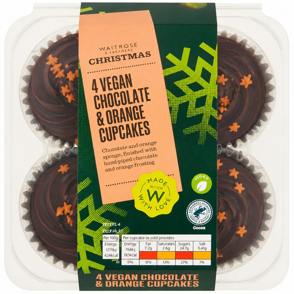 Waitrose Vegan Chocolate & Orange Cupcakes