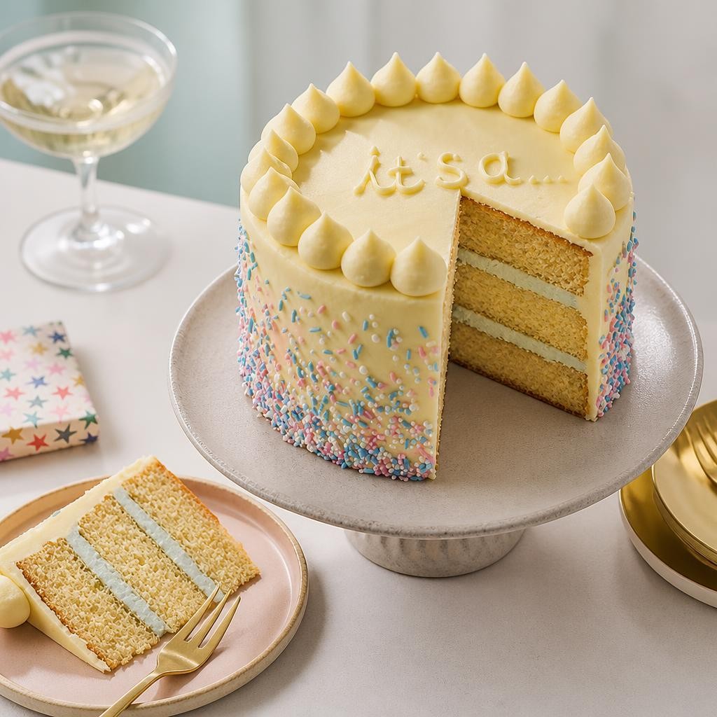 Blue Gender Reveal Cake
