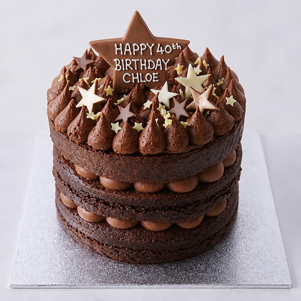 Chocolate Triple Layer Star Cake
