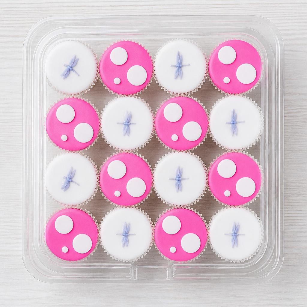 12 Toadstool & Dragonfly Cupcakes