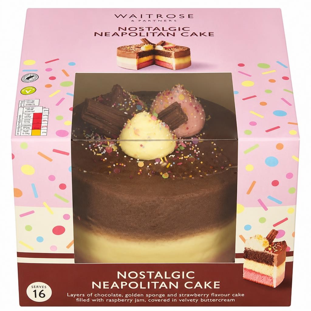 Waitrose Neapolitan Celebration Cake