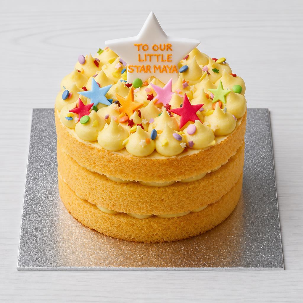 Golden Triple Layer Star Cake