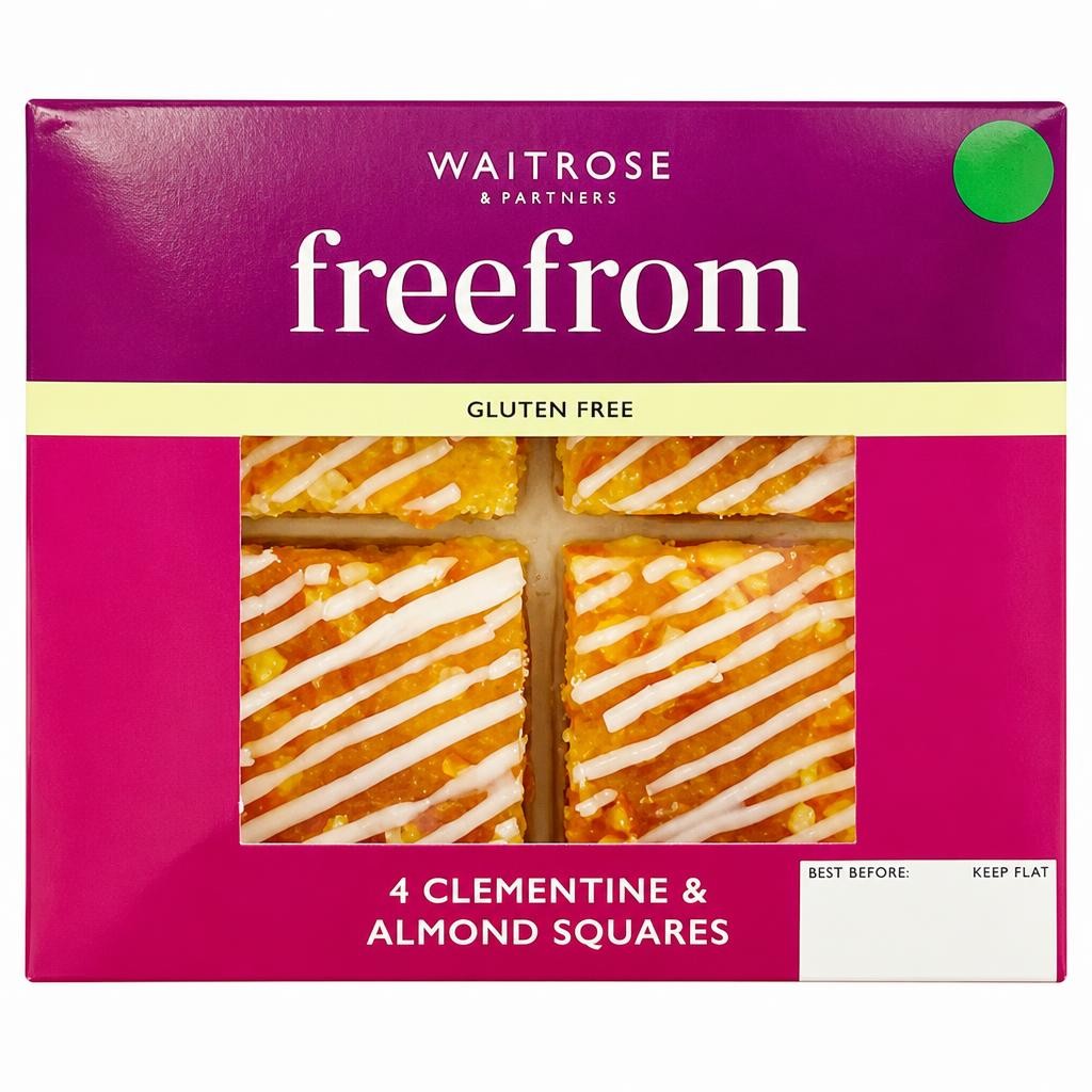 Waitrose Free From 4 Clementine & Almond Squares