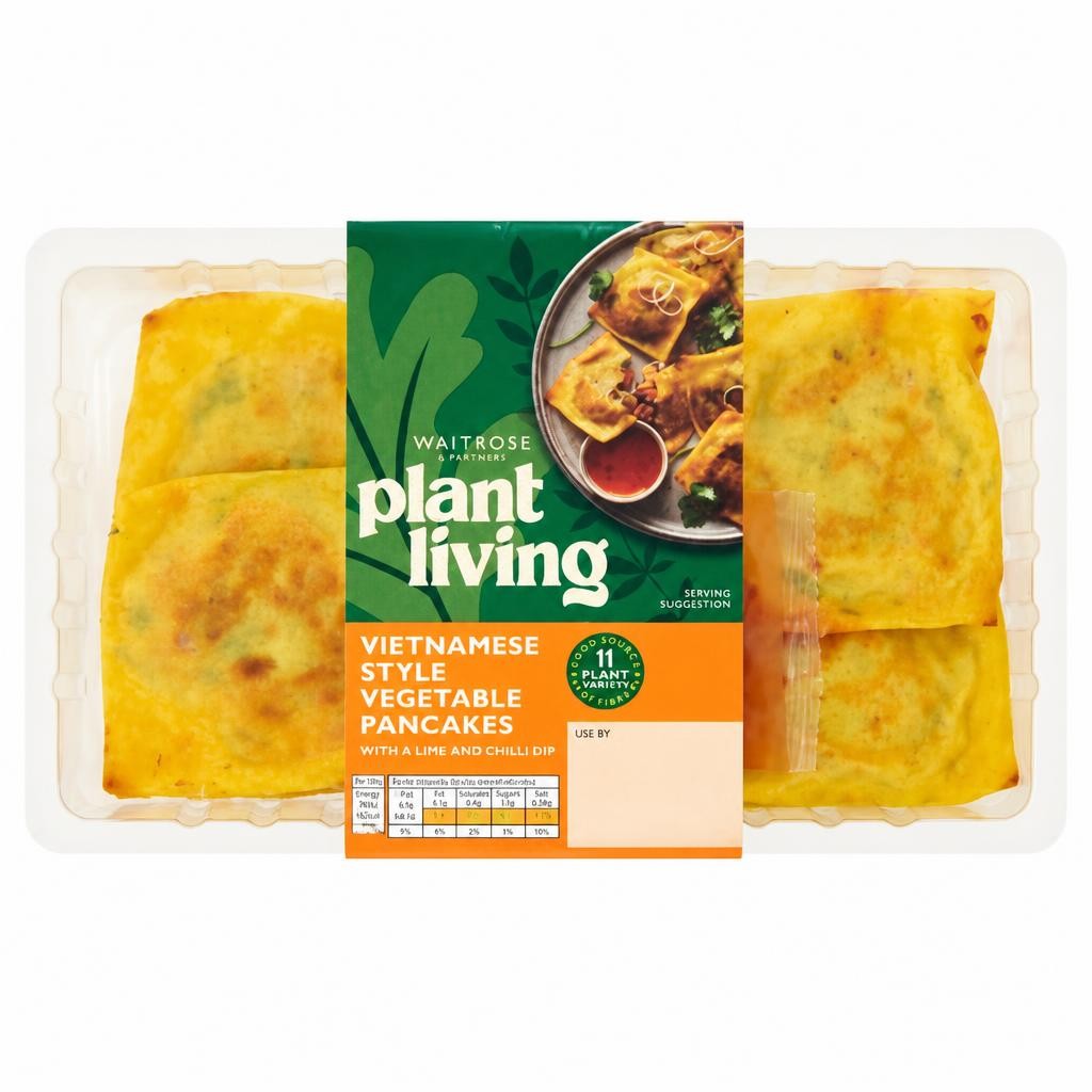 Waitrose PlantLiving Vietnamese Style Vegetable Pancakes with a Lime and Chilli Dip