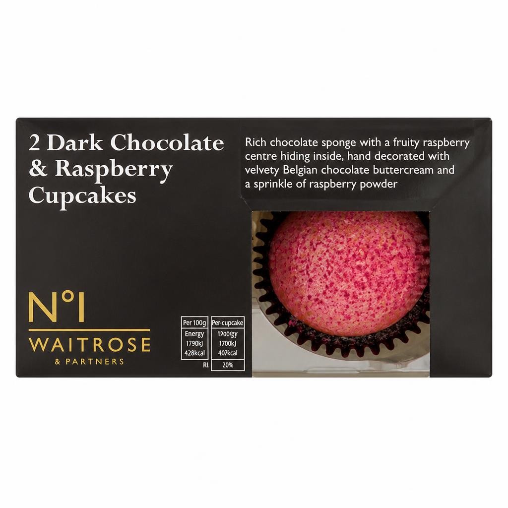 No.1 2 Dark Chocolate & Raspberry Cupcakes