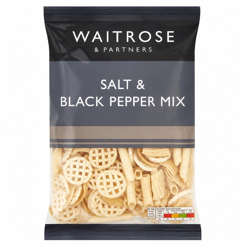 Waitrose Salt & Black Pepper Snack Mix Sharing Crisps
