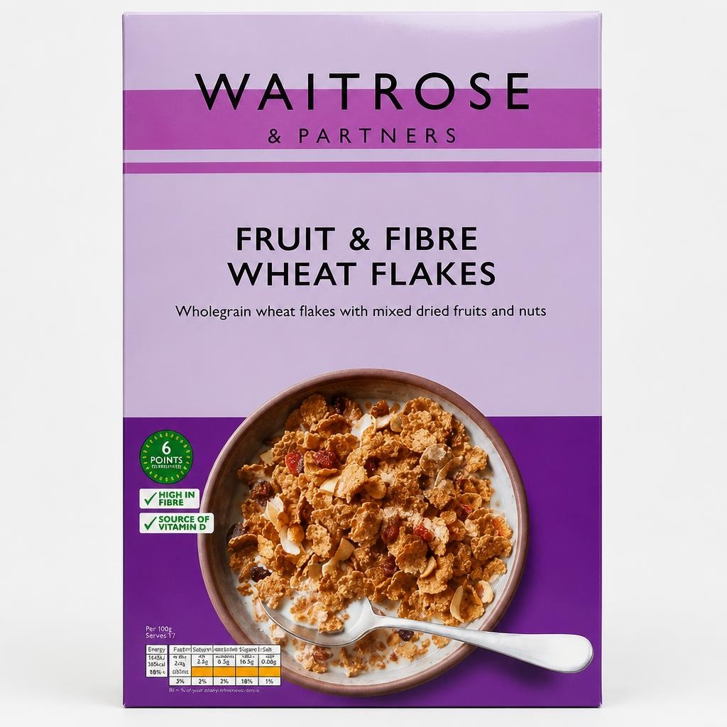 Waitrose Fruit & Fibre Wheat Flakes 750g